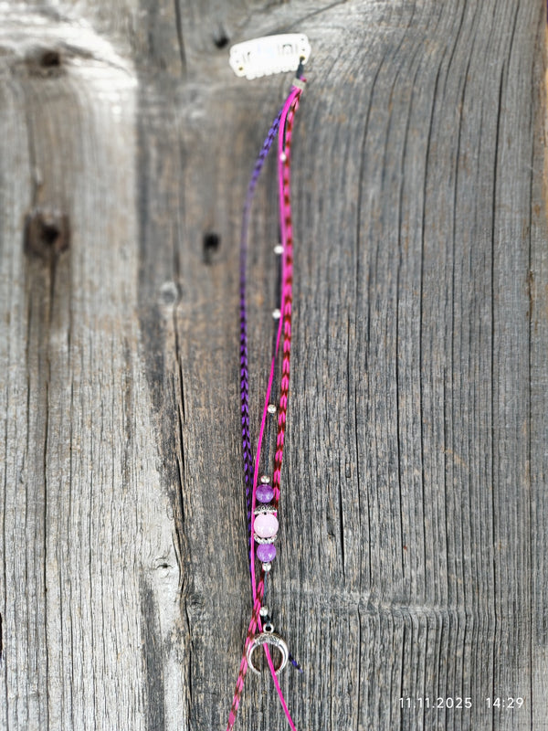 Boho Feder Haarclip mit echten Steinen und Charms
