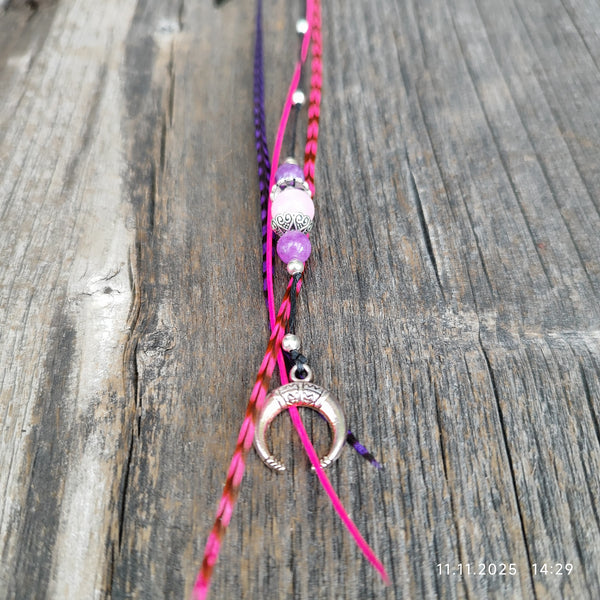 Boho Feder Haarclip mit echten Steinen und Charms