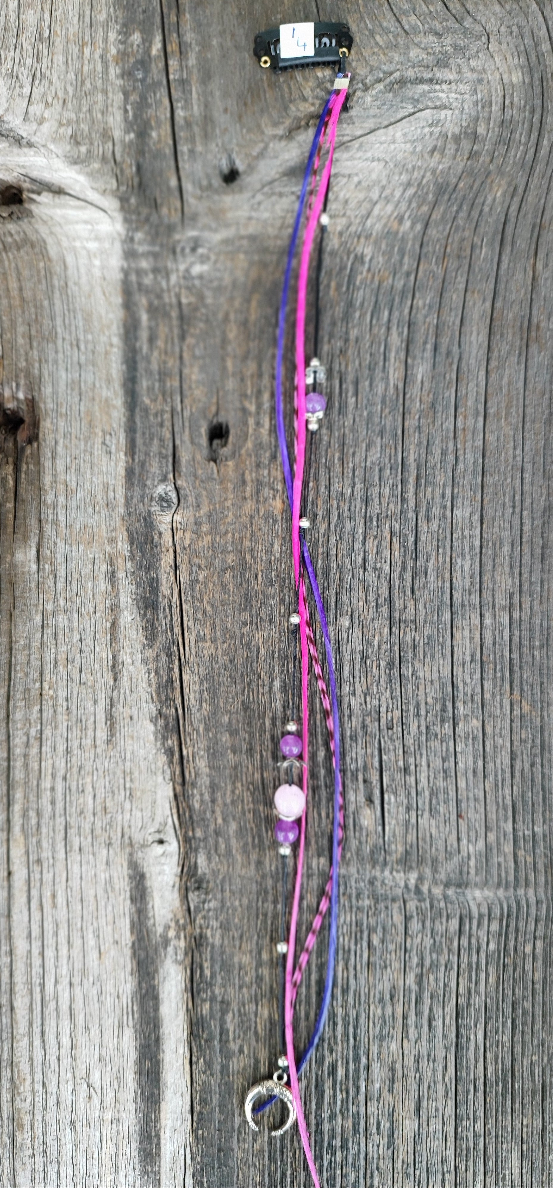 Boho Feder Haarclip mit echten Steinen und Charms