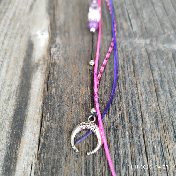 Boho Feder Haarclip mit echten Steinen und Charms