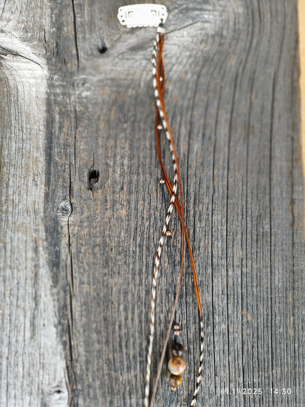Boho Feder Haarclip mit echten Steinen und Charms