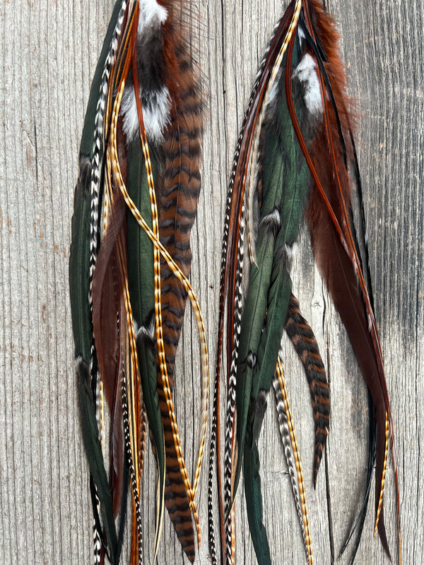 Feather earrings unique No. 135