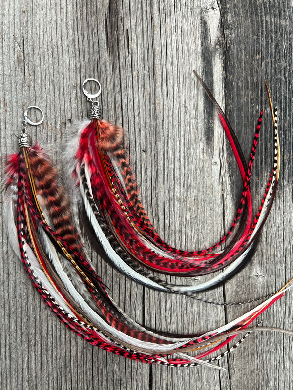 Feather earrings unique No. 136